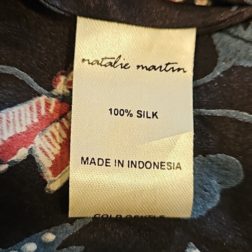 💕NATALIE MARTIN💕 Heather Silk Maxi Slip Dress ~ Lotus Print Nero Medium M NWT - Picture 13 of 14